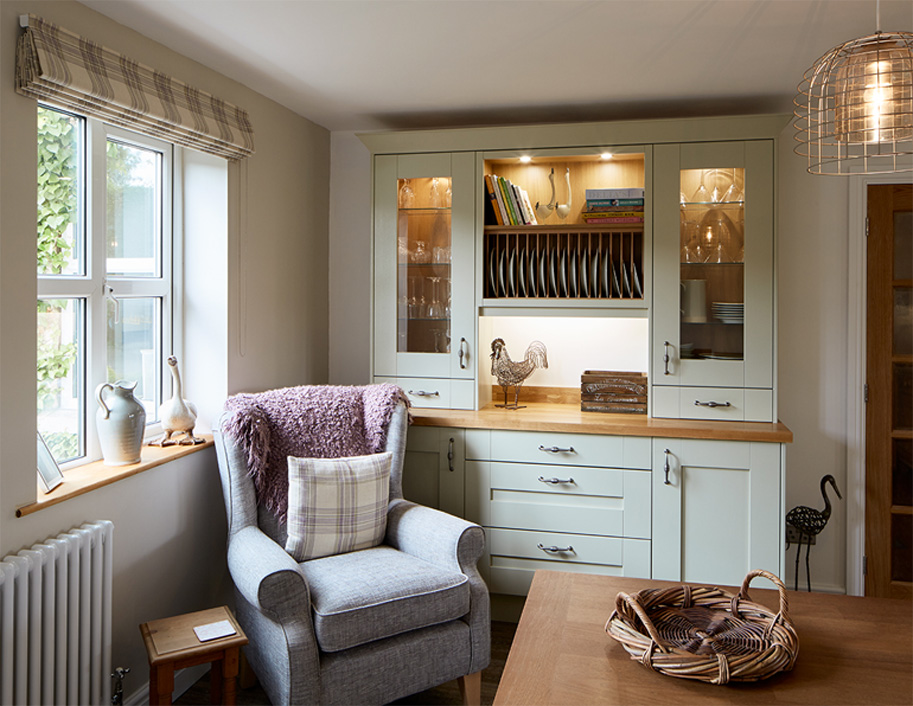 Photograph of a traditional hardwood kitchen.